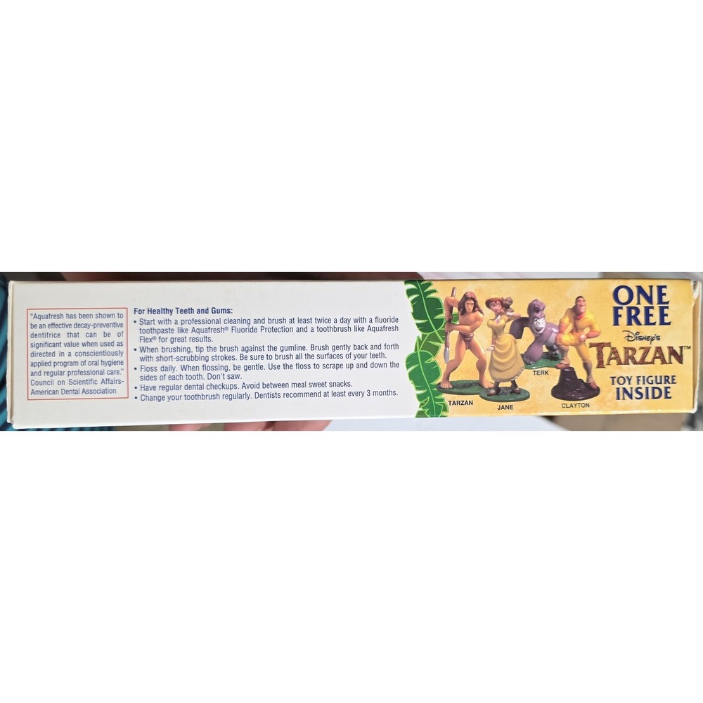Vintage 1999 Disney Tarzan Aquafresh Toothpaste Empty Box Movie Promo - Picture 6 of 6